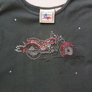 Don't Mess with Texas Sequin Chopper Tank Top XL repaired biker cotton